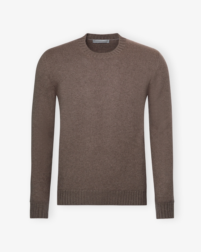 LES HOMMES D'AMSTERDAM LHDA - Round crewneck cashmere - Greige