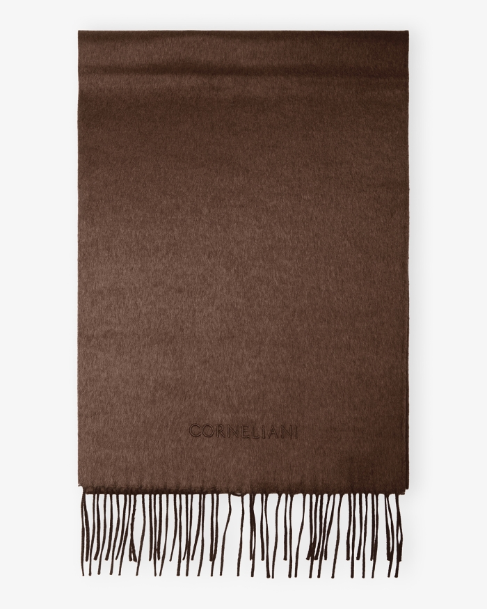 CORNELIANI Corneliani - Scarf cashmere silk - Brown / Navy