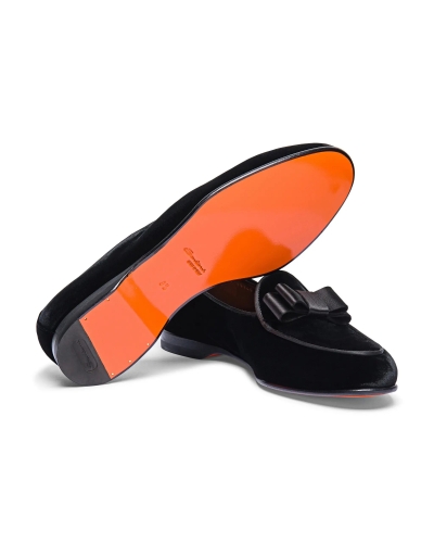 Santoni - Velvet loafer - Black