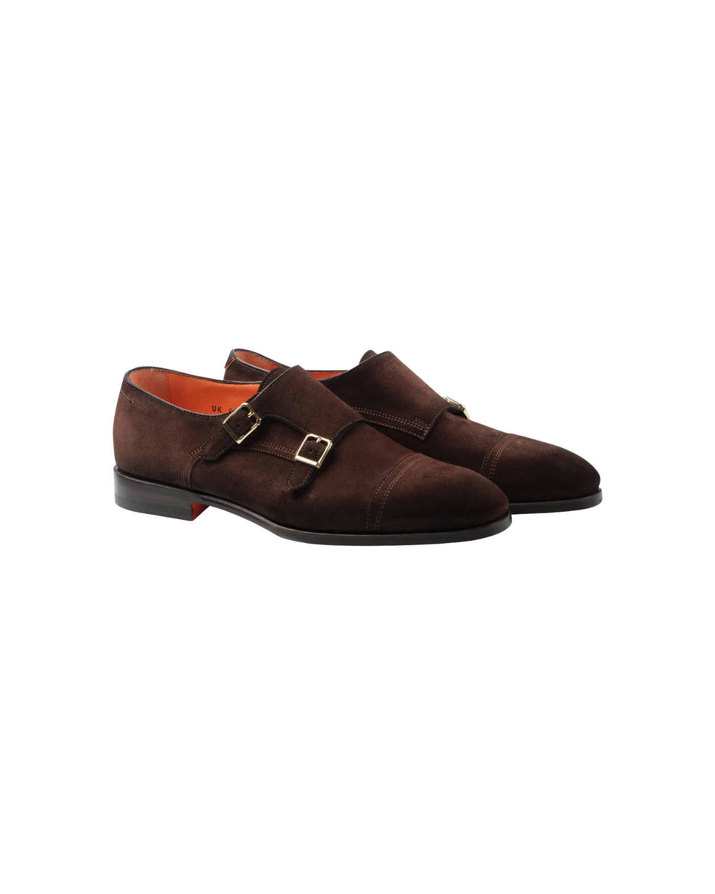 Santoni - Calf suede double buckle - Brown