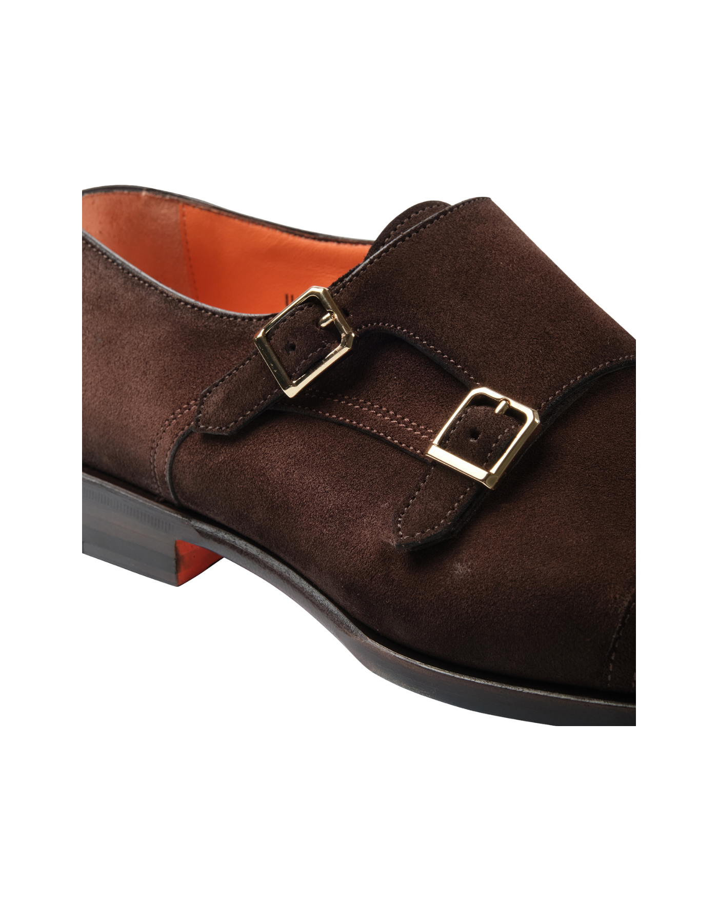 Santoni - Calf suede double buckle - Brown