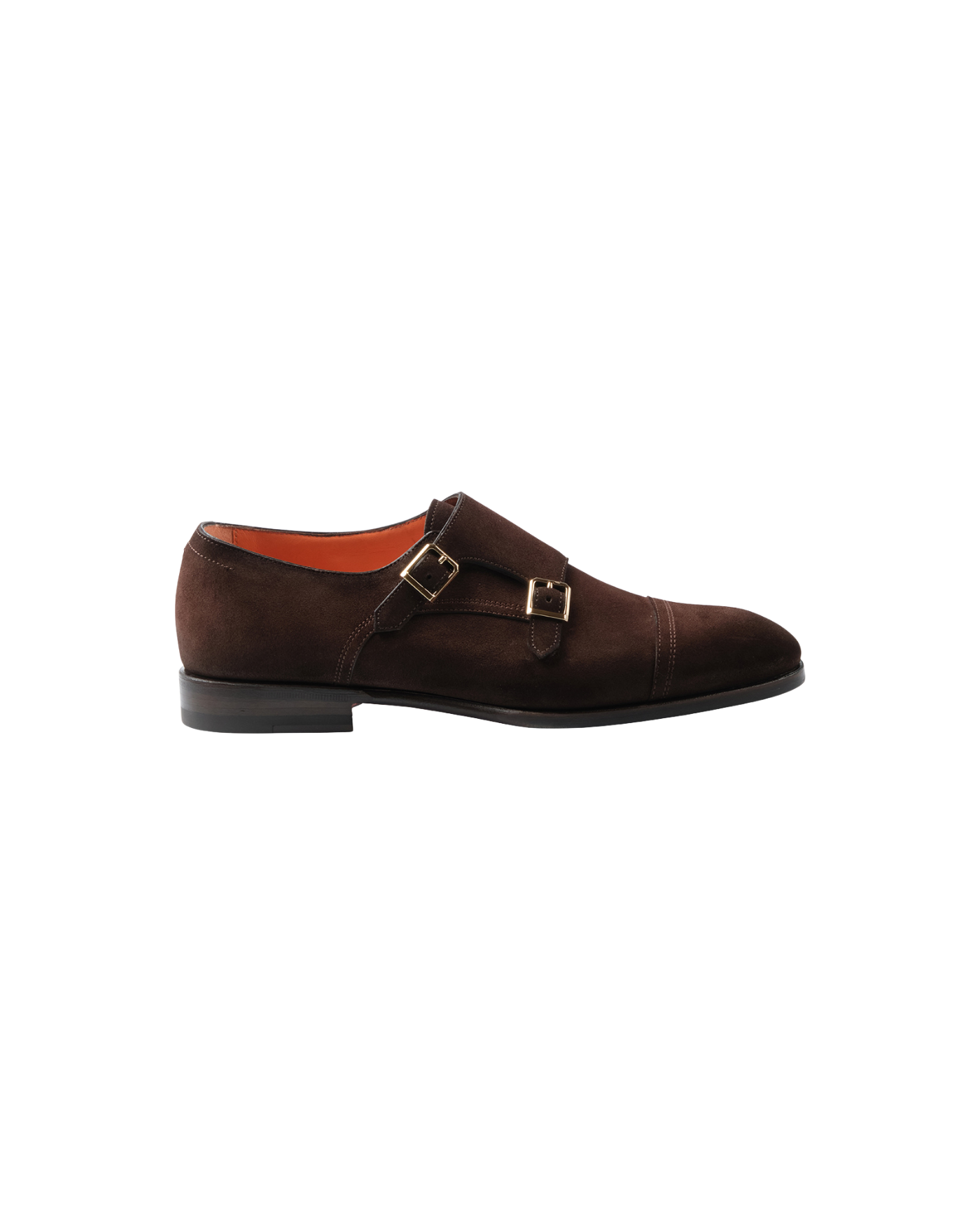 Santoni - Calf suede double buckle - Brown