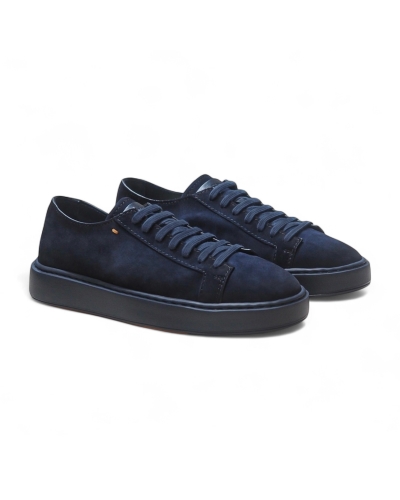 Santoni - Sneaker calf silk suede - Navy