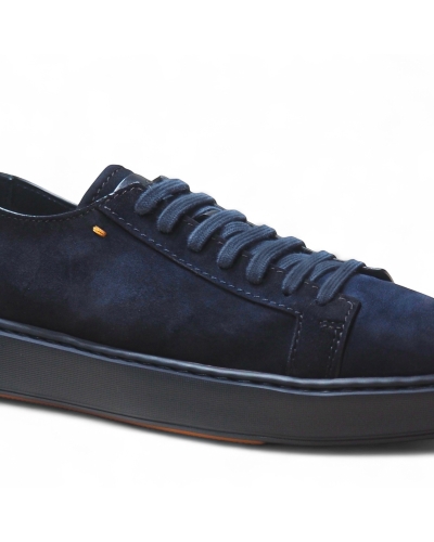 Santoni - Sneaker calf silk suede - Navy