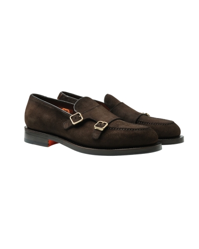 Santoni - Calf suede loafer - Goodyear - Brown