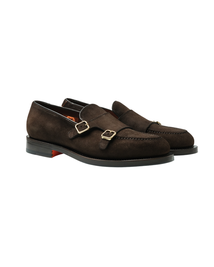 SANTONI Santoni - Calf suede loafer - Goodyear - Brown