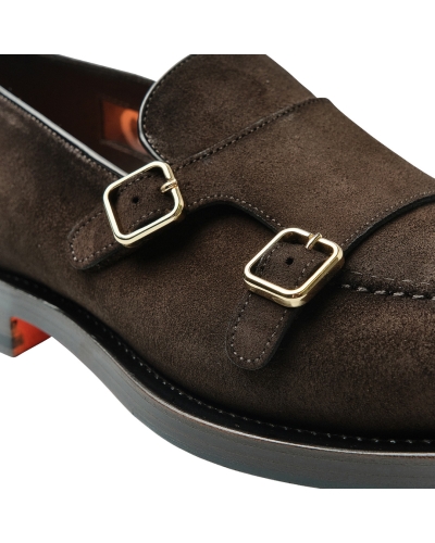 Santoni - Calf suede loafer - Goodyear - Brown