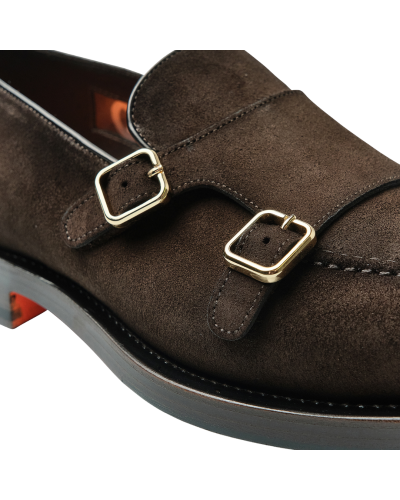 Santoni - Calf suede loafer - Goodyear - Brown