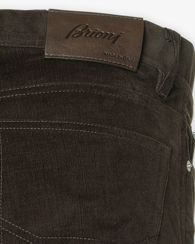 Brioni - 5-pocket cotton corduroy - Brown