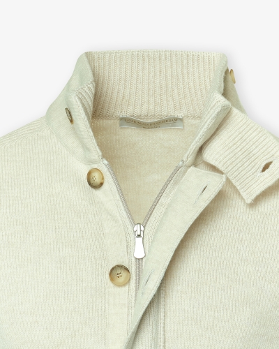 LHDA - Vest virgin wool with zipper and buttons - Cream