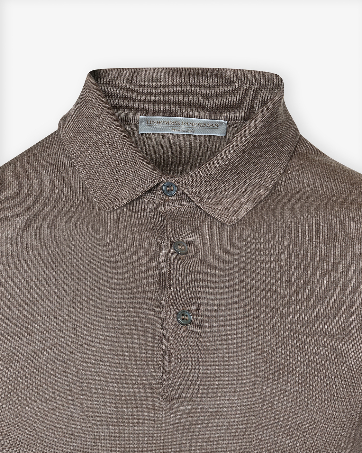 LHDA - Polo long sleeve wool silk - Light brown