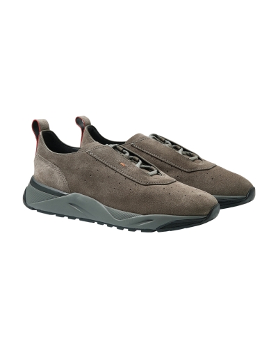 Santoni - Sneaker calf suede - Greige