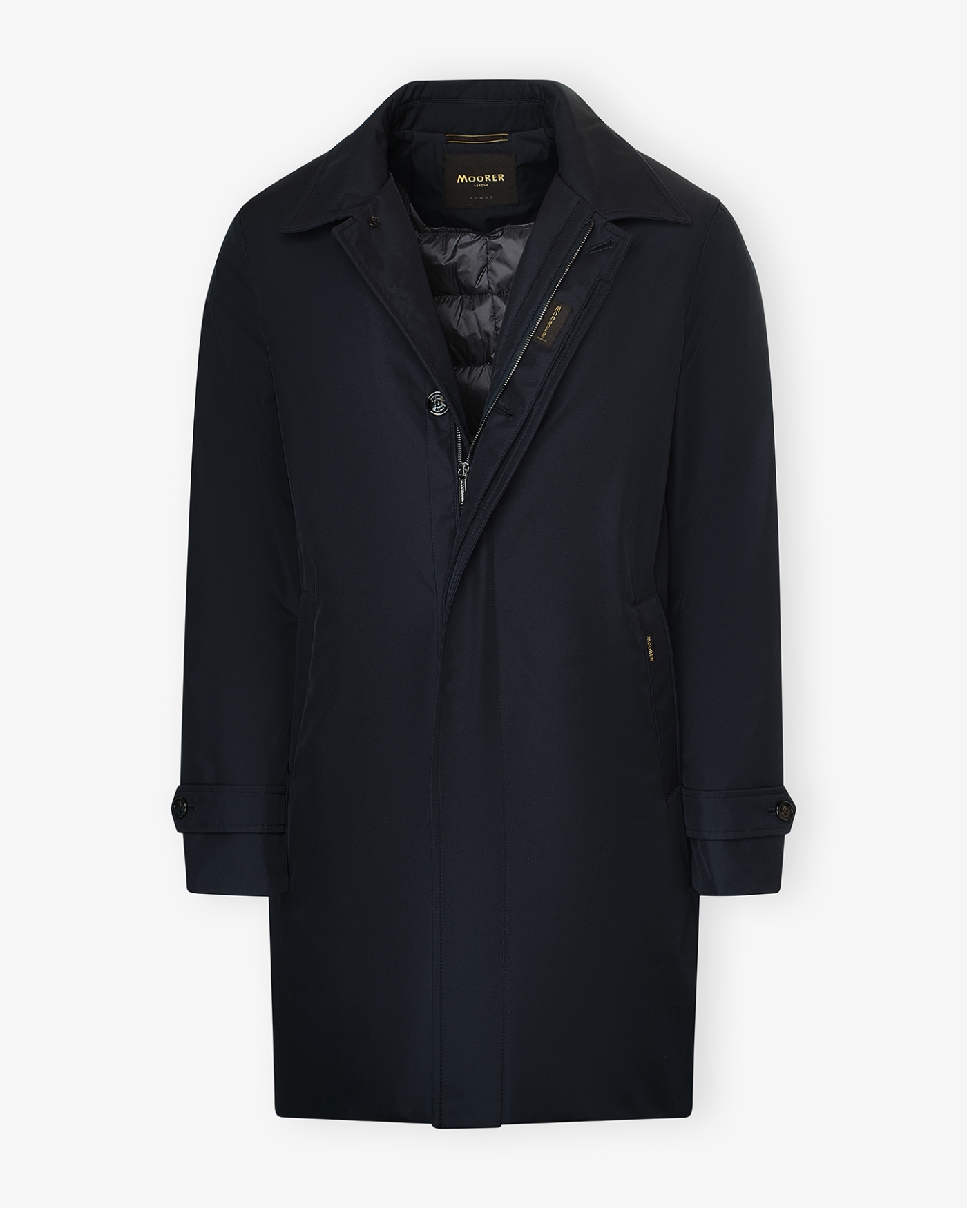 MooRER - Padded overcoat with silk - Navy