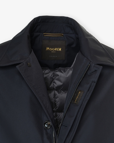 MooRER - Padded overcoat with silk - Navy
