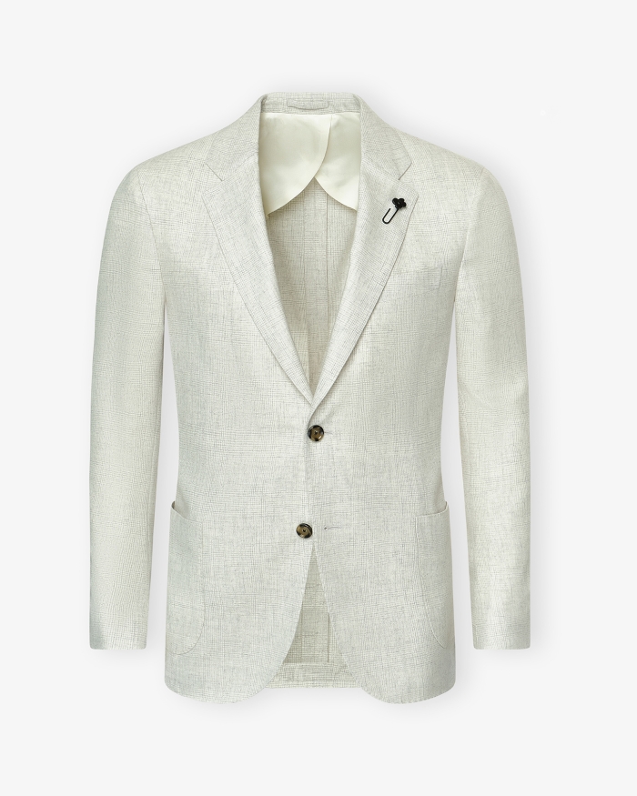 LARDINI Lardini - Check jacket wool cashmere - Light grey