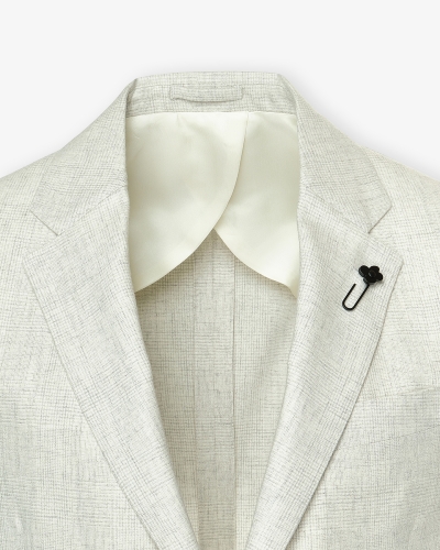 Lardini - Check jacket wool cashmere - Light grey