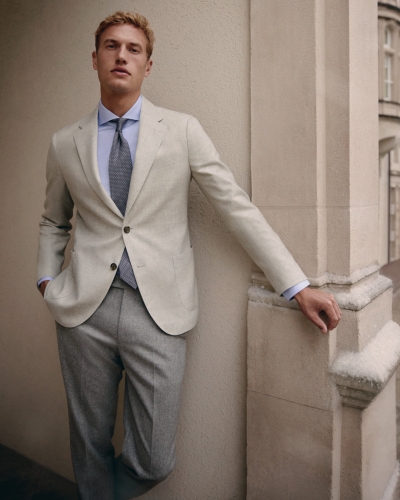 Lardini -  Check jacket wool cashmere - Light grey