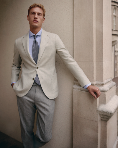 Lardini - Check jacket wool cashmere - Light grey