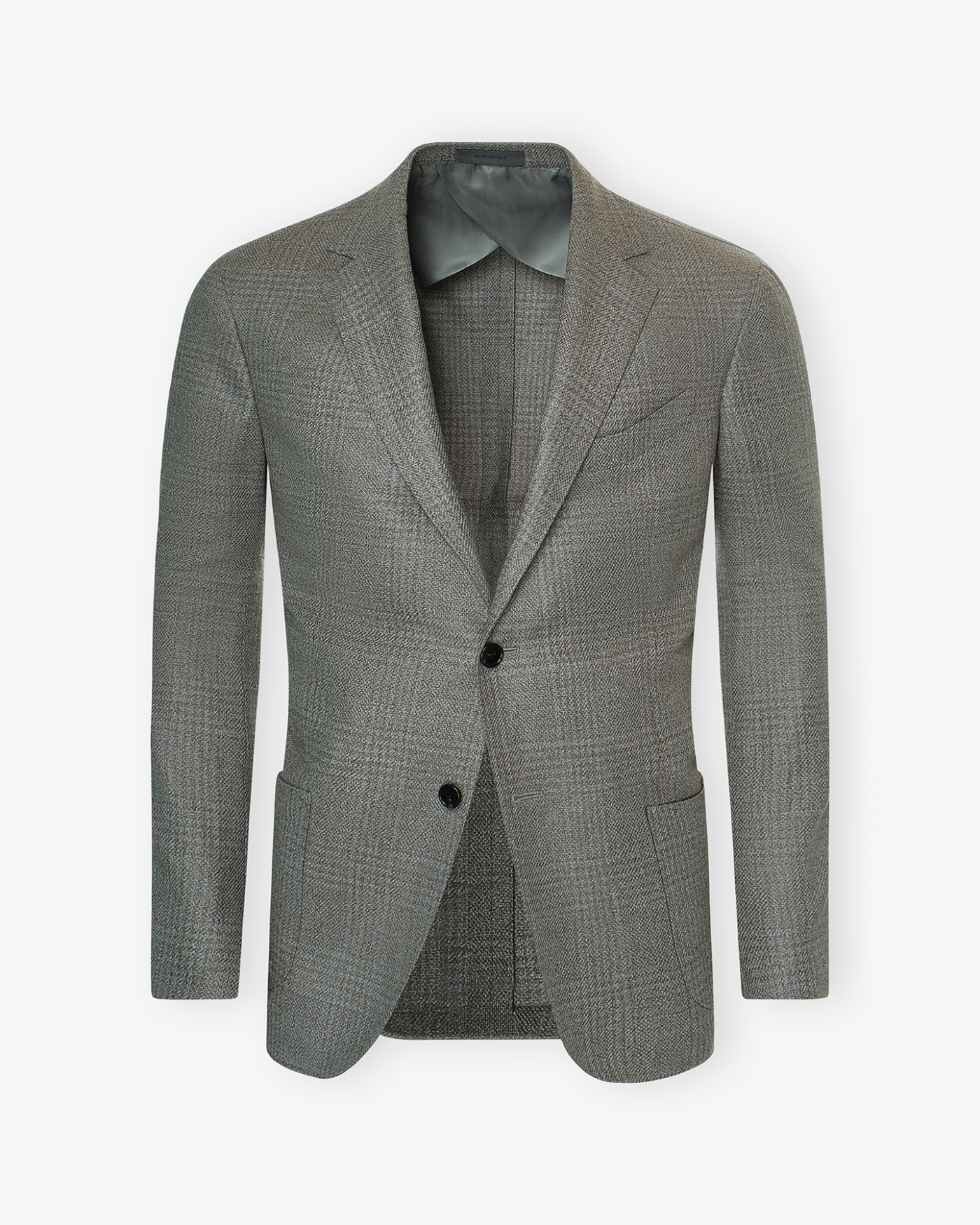 Corneliani - Check jacket wool silk - Greige melange