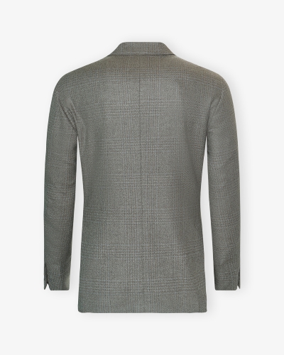 Corneliani - Check jacket wool silk - Greige melange