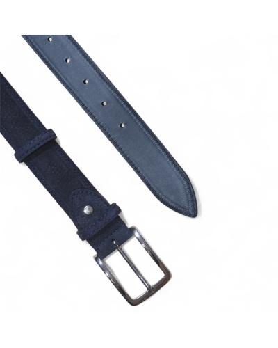 Bontoni - Adjustable belt grain suede - Navy