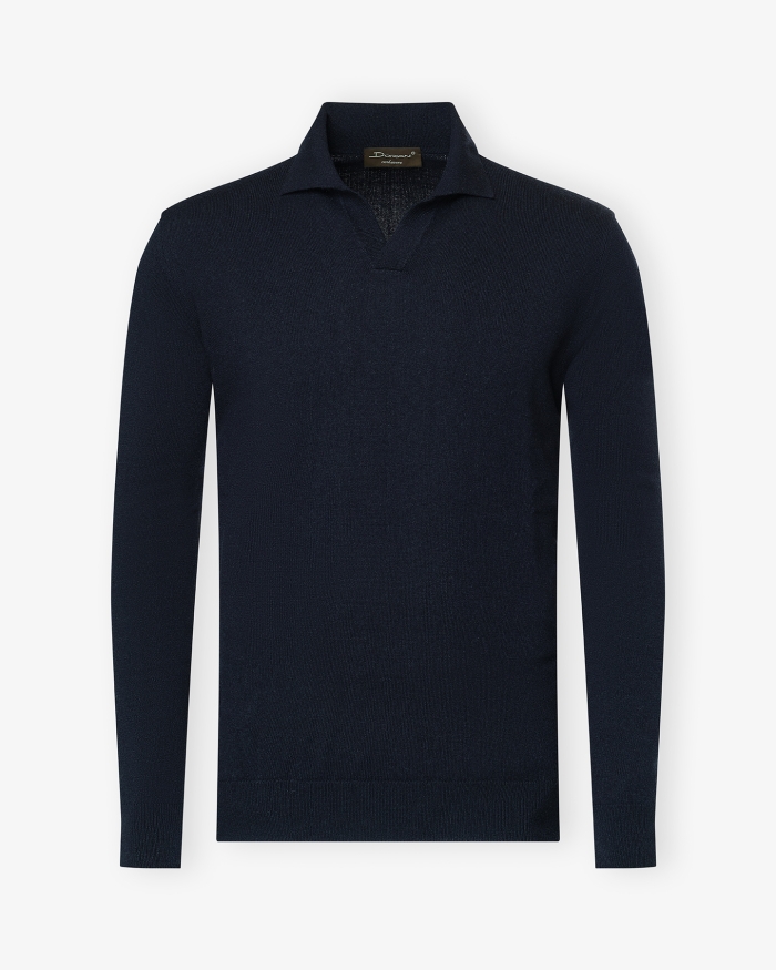 DORIANI CASHMERE DC - Buttonless polo-shirt - Cashmere - Navy