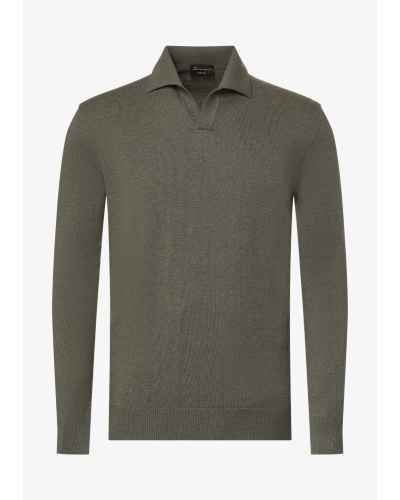DC - Buttonless polo-shirt - Cashmere - Olive Brown