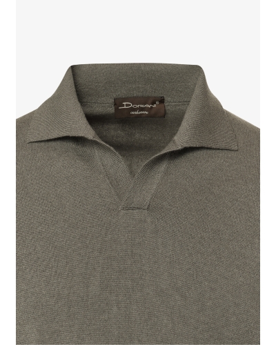 DC - Buttonless polo-shirt - Cashmere - Olive Brown