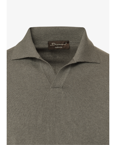 DC - Buttonless polo-shirt - Cashmere - Olive Brown