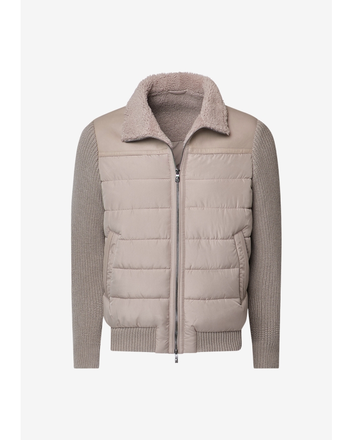 CORNELIANI Corneliani - Bomber lambskin and cashmere - Taupe