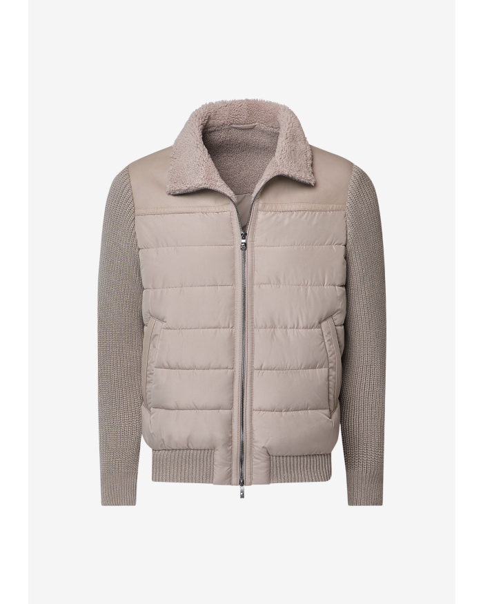 CORNELIANI Corneliani - Bomber lambskin and cashmere - Taupe