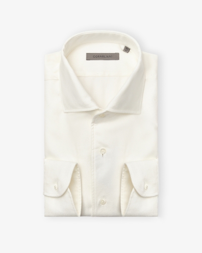 Corneliani - Shirt flannel - Cream white
