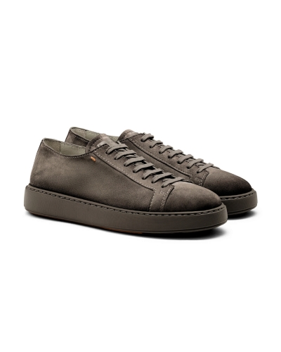Santoni - Sneaker calf silk suede - Brown