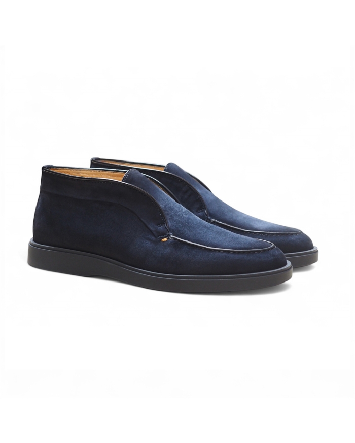 SANTONI Santoni - Desert boot calf silk suede - Navy 160089537