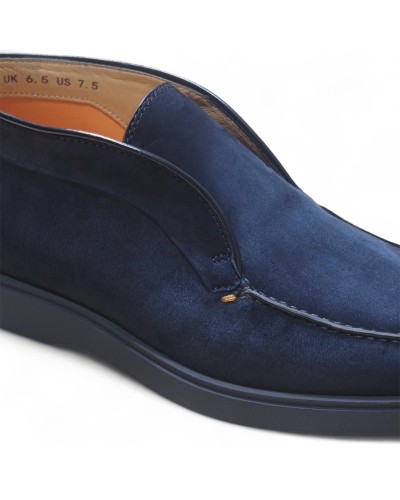 Santoni - Desert boot calf silk suede - Navy