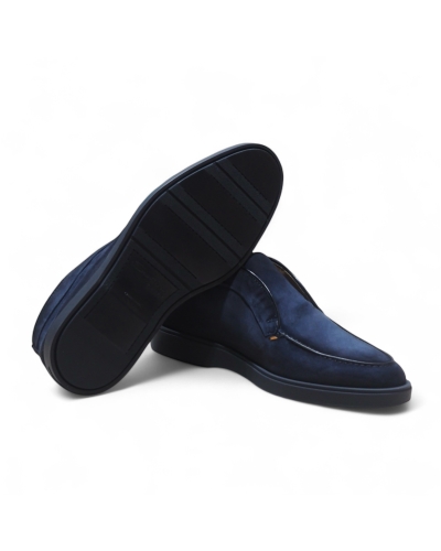 Santoni - Desert boot calf silk suede - Navy